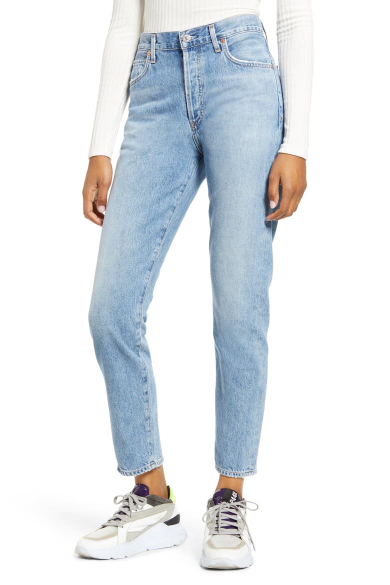 Liya High Waist Nonstretch Organic Cotton Boyfriend Jeans, Main, color, SOUNDTRACK