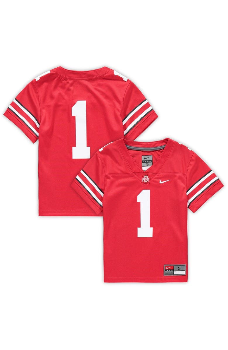 Nike Preschool Nike #1 Scarlet Ohio State Buckeyes Untouchable Football Jersey, Main, color, Scarlet