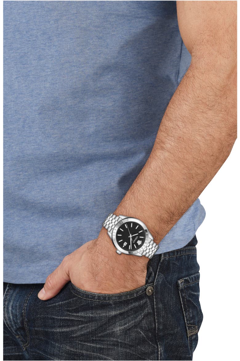 Athletic Bracelet Watch, 41mm, Alternate, color, STAINLESS STEEL