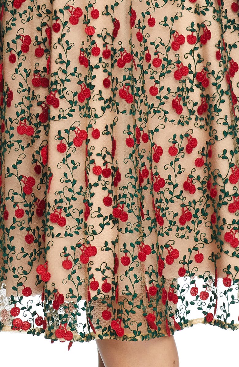 dress the population janice dress Dress the Population Janice Embroidered Fit & Flare Dress