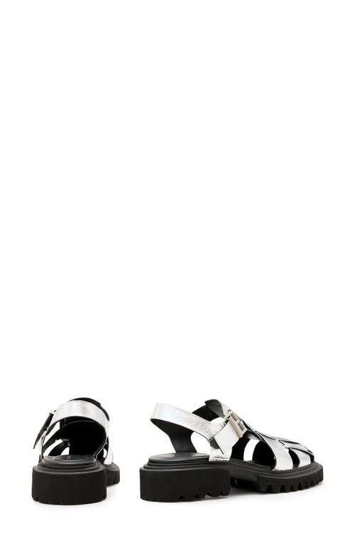 Allsaints Tess Lug Sole Fisherman Sandal In Silver