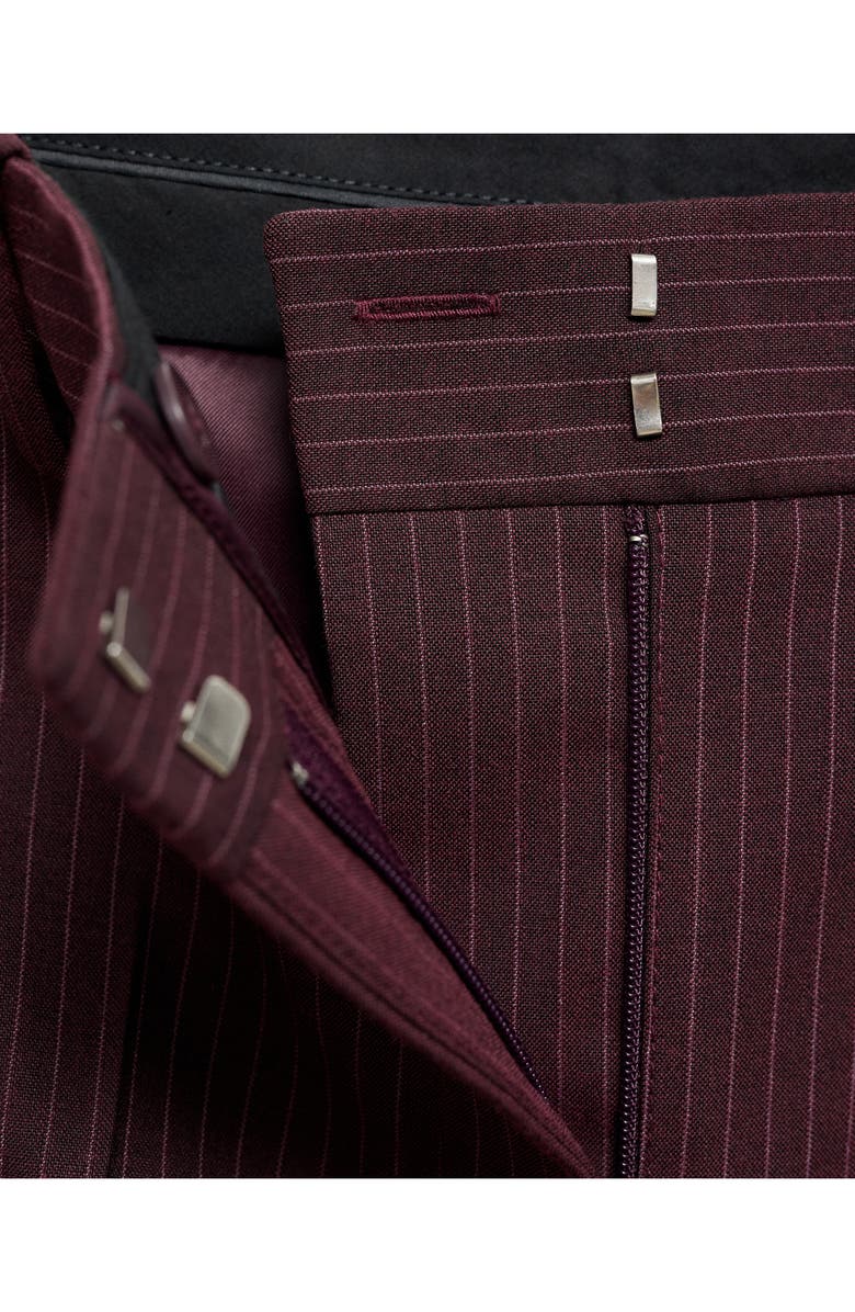 MANGO Pinstripe Pleat Front Pants, Alternate, color, 