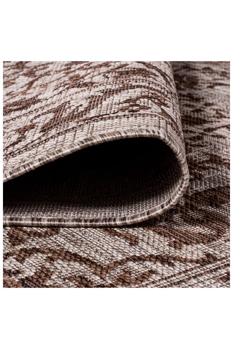 Jerash Ornate Medallion Indoor/Outdoor Area Rug, Alternate, color, Brown/Beige
