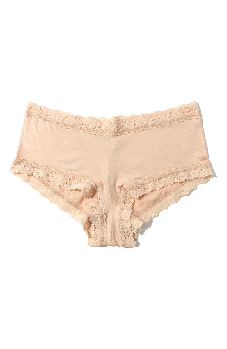 Hanky Panky Dream Lace Trim Boyshorts, Alternate, color, Chai