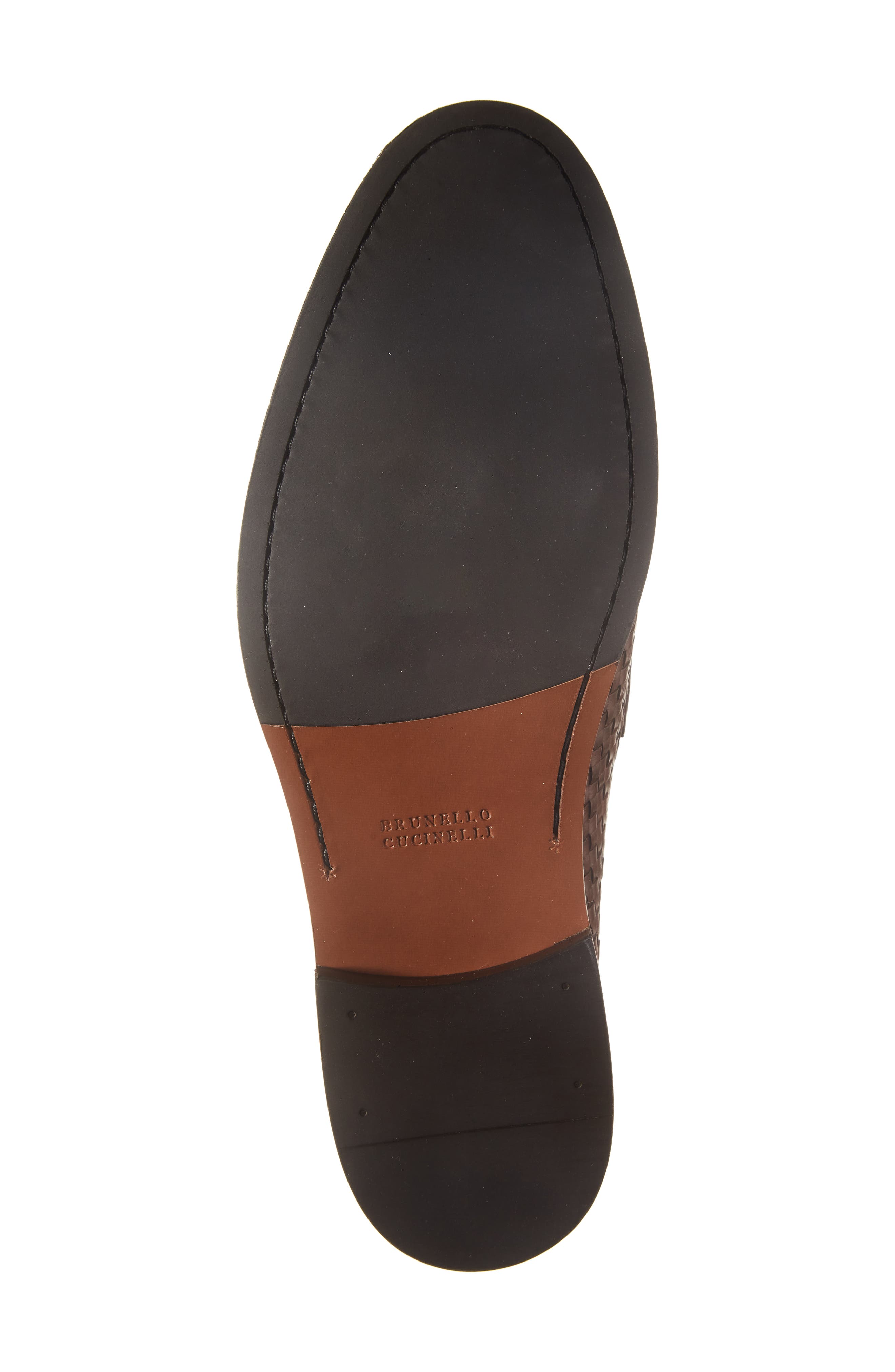 Brunello Cucinelli Woven Leather Penny Loafer, Alternate, color, 