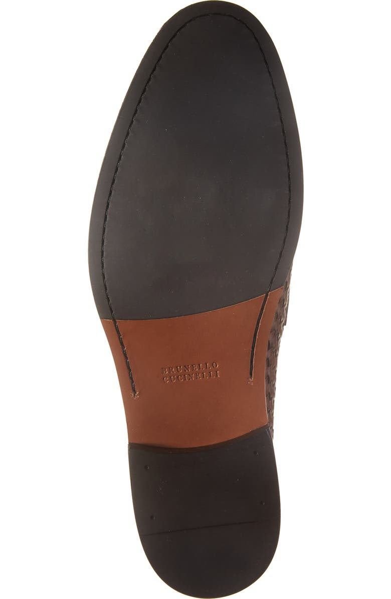 Brunello Cucinelli Woven Leather Penny Loafer, Alternate, color,