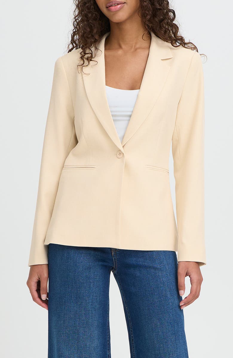 ICHI Ihlexi One-Button Blazer, Main, color, Birch Melange