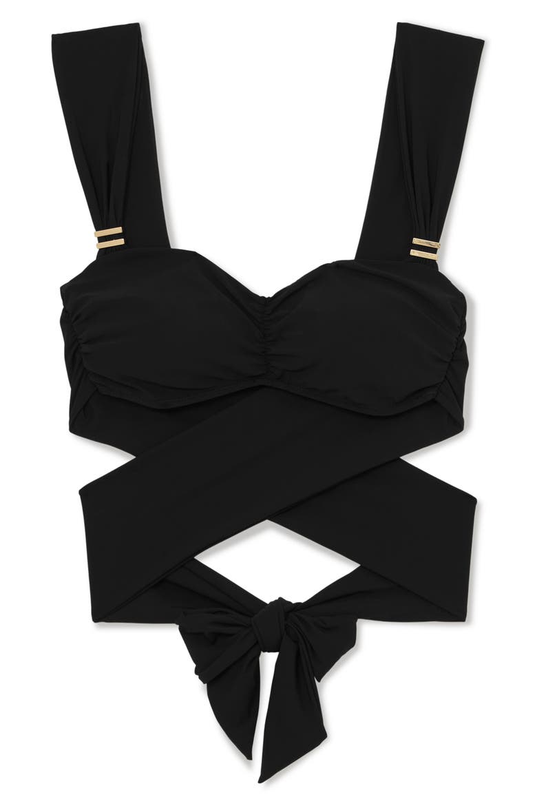 Maisie Strappy Bikini Top, Alternate, color, BLACK