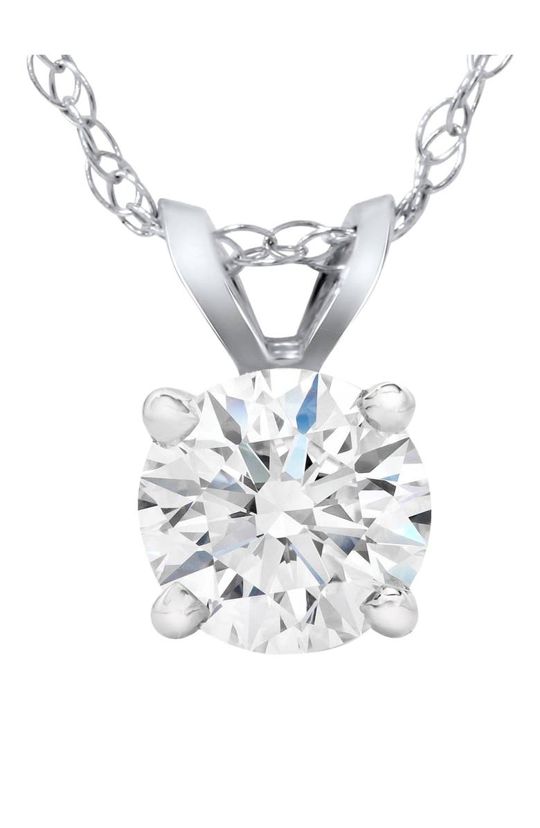 Bliss Diamond Certified 1.46Ct Solitaire Diamond Pendant Lab Grown 14k White Gold 18" Necklace, Main, color, 14K White Gold