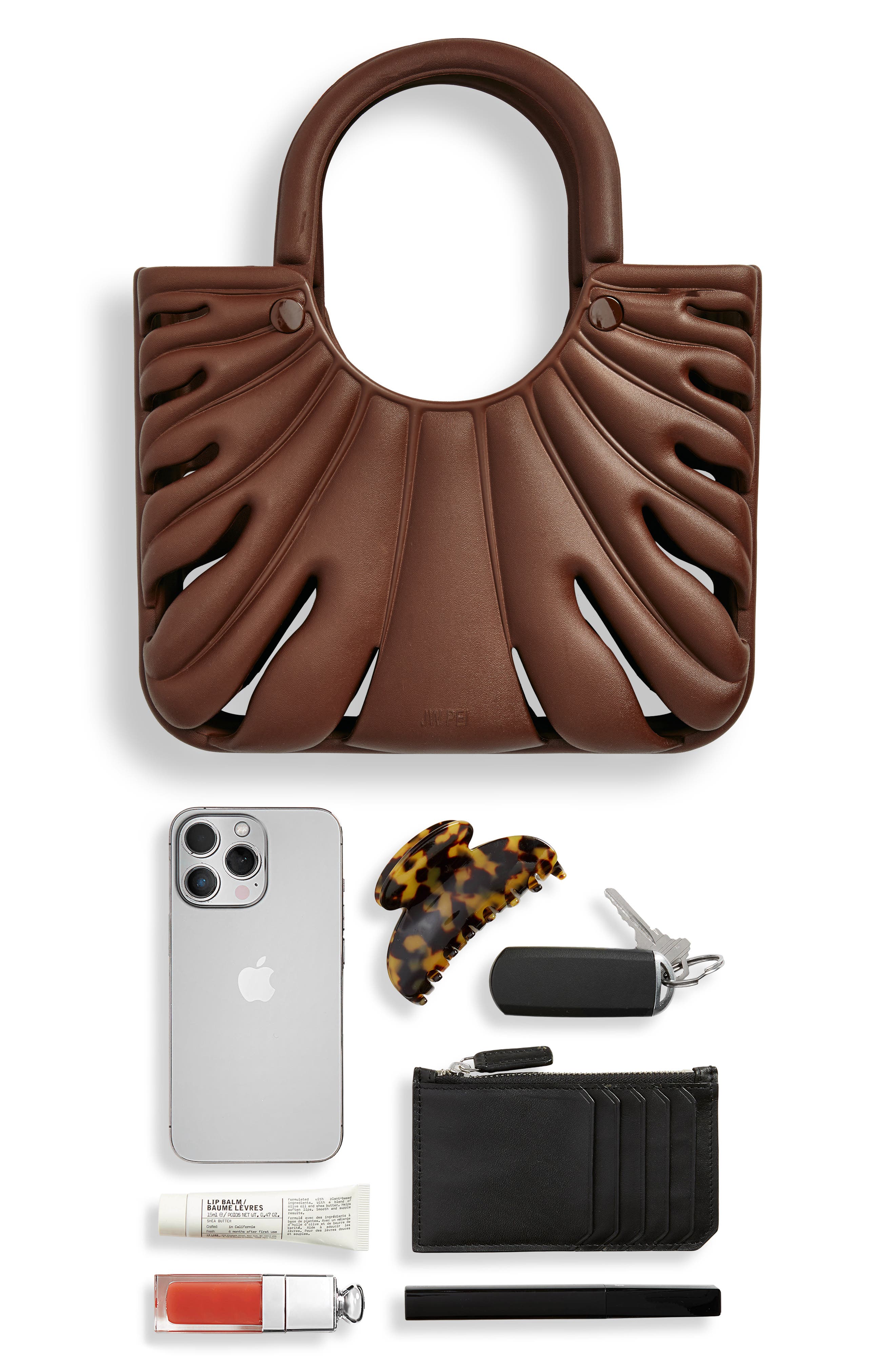 Faye Leaf Beach Top Handle Bag, Alternate, color, BROWN