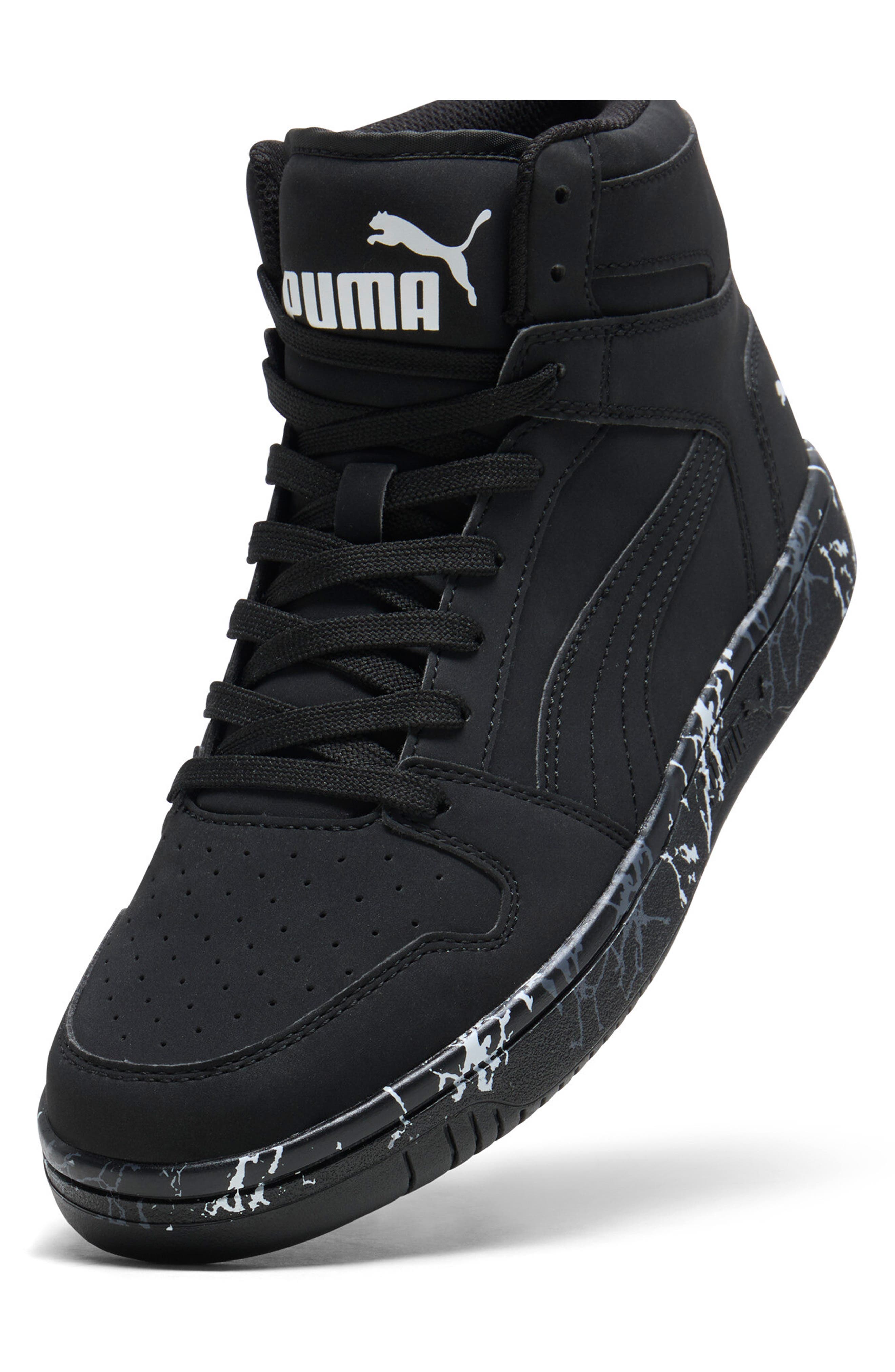 PUMA Rebound LayUp Mountain Park High Top Sneaker, Alternate, color, Puma Black-Puma Black- White