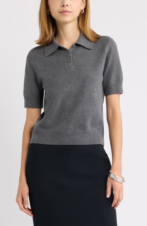 Short Sleeve Polo Sweater