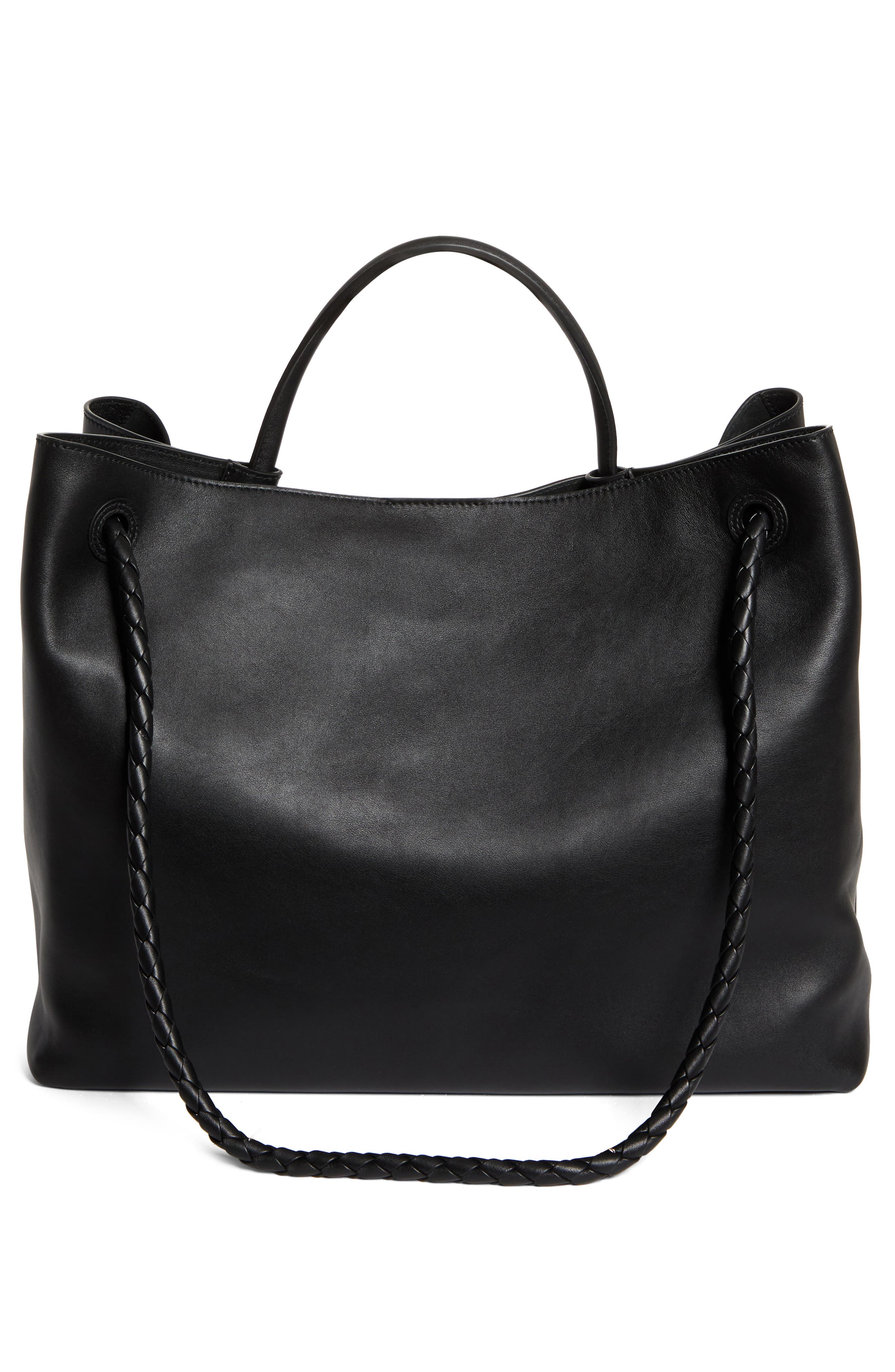 Bottega Veneta Large Andiamo Leather Tote, Alternate, color, 1019 Black-M Brass