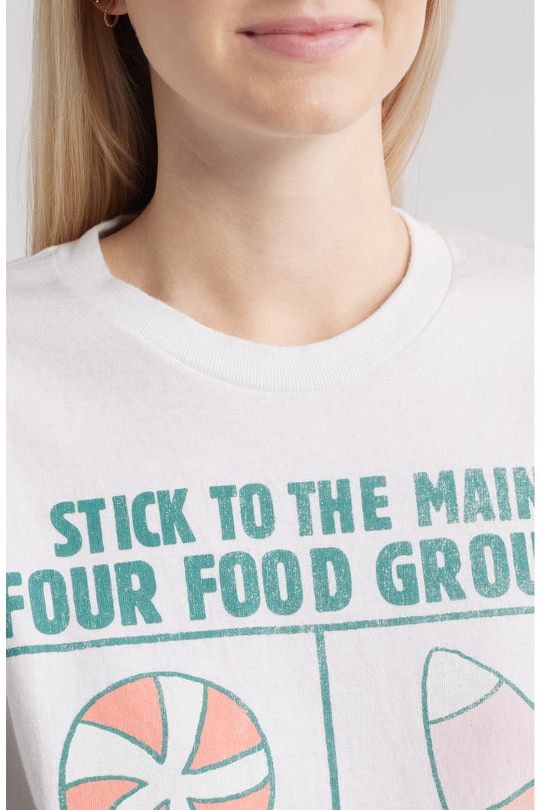 Food Groups Elf Cotton Graphic T-Shirt, Alternate, color, WHITE