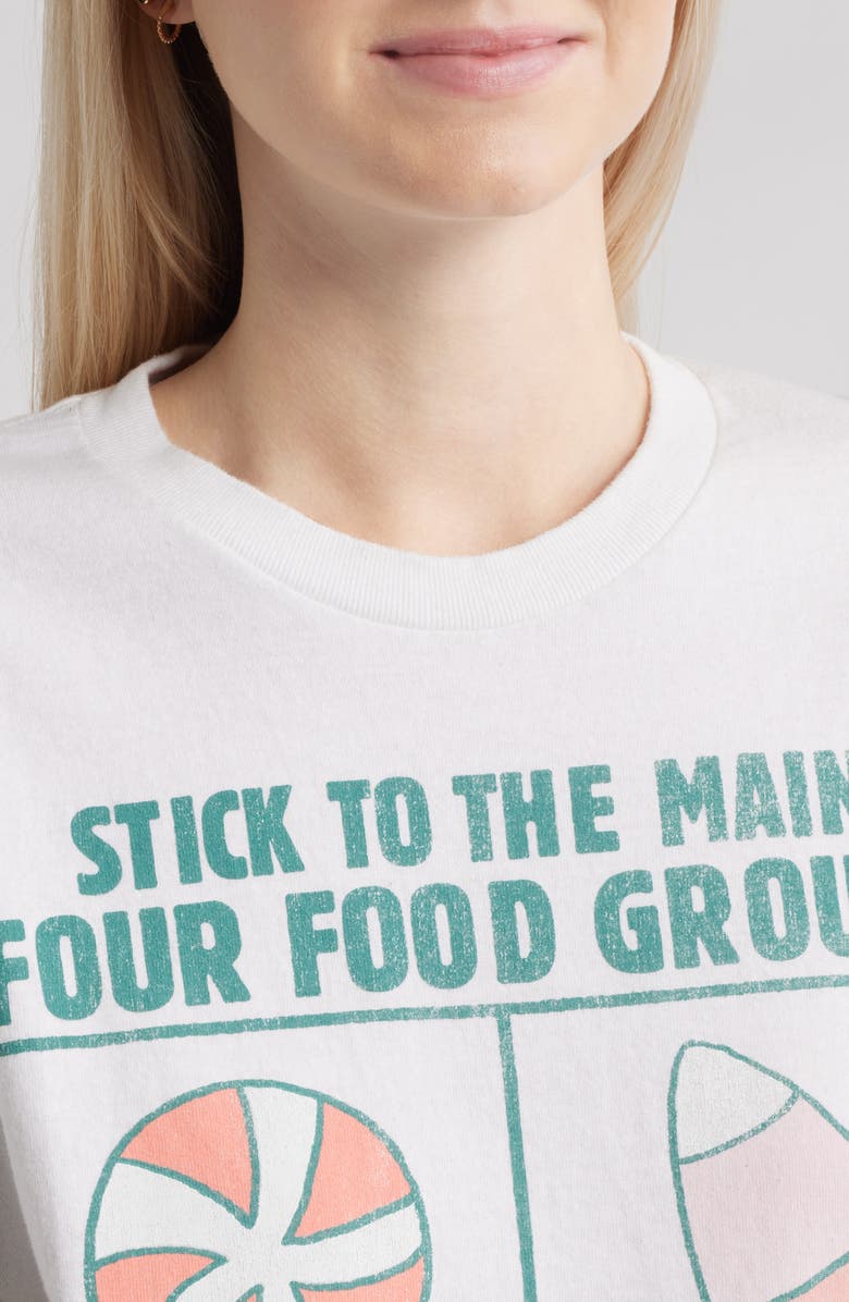 Junk Food Food Groups Elf Cotton Graphic T-Shirt, Alternate, color, White