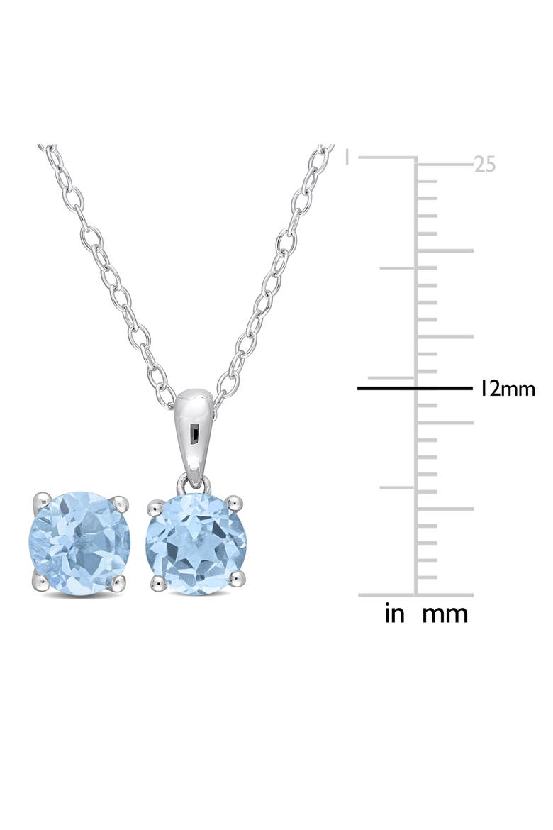 Skye Blue Topaz Stud Earrings & Pendant Necklace Set, Alternate, color, BLUE