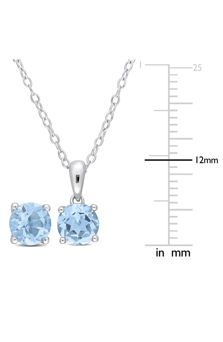 DELMAR Skye Blue Topaz Stud Earrings & Pendant Necklace Set, Alternate, color, Blue