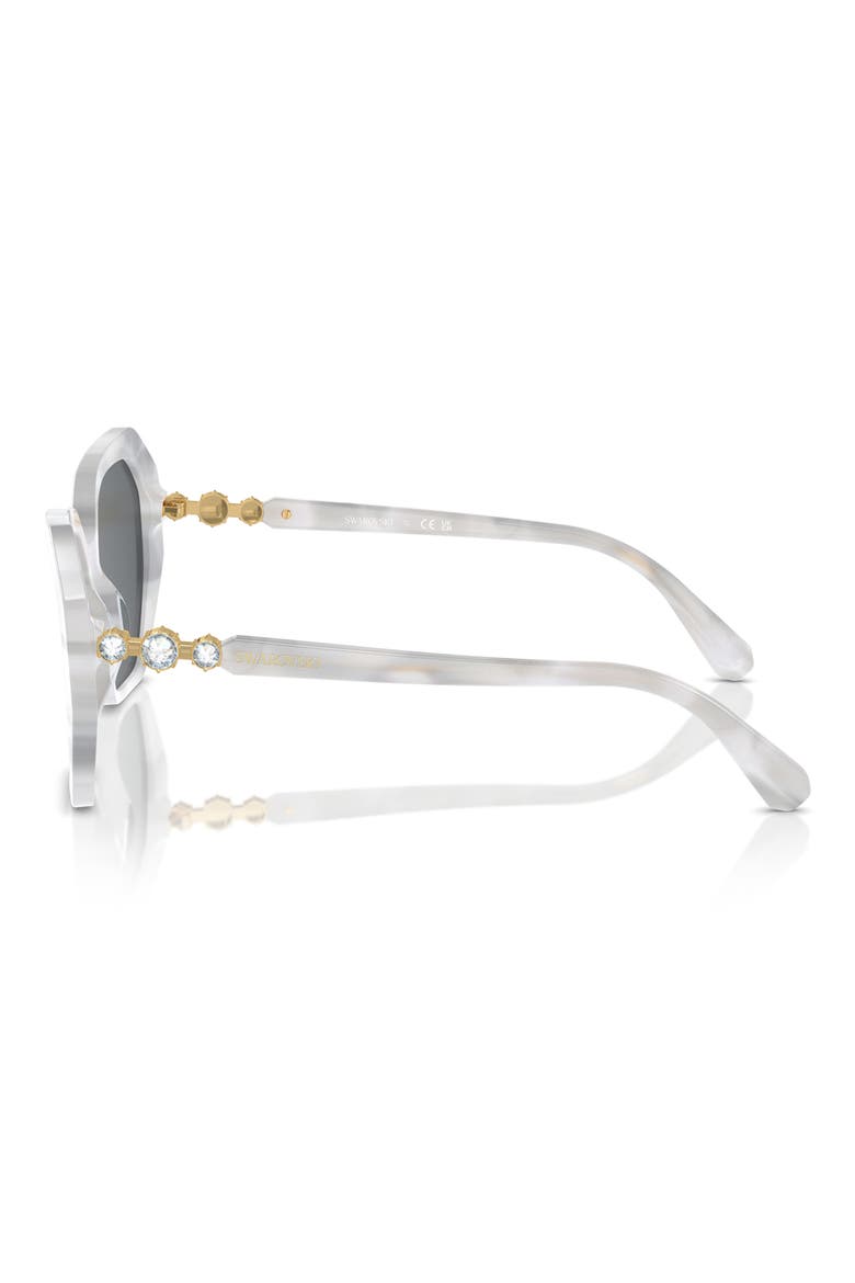 56mm Photochromic Irregular Sunglasses, Alternate, color, WHITE
