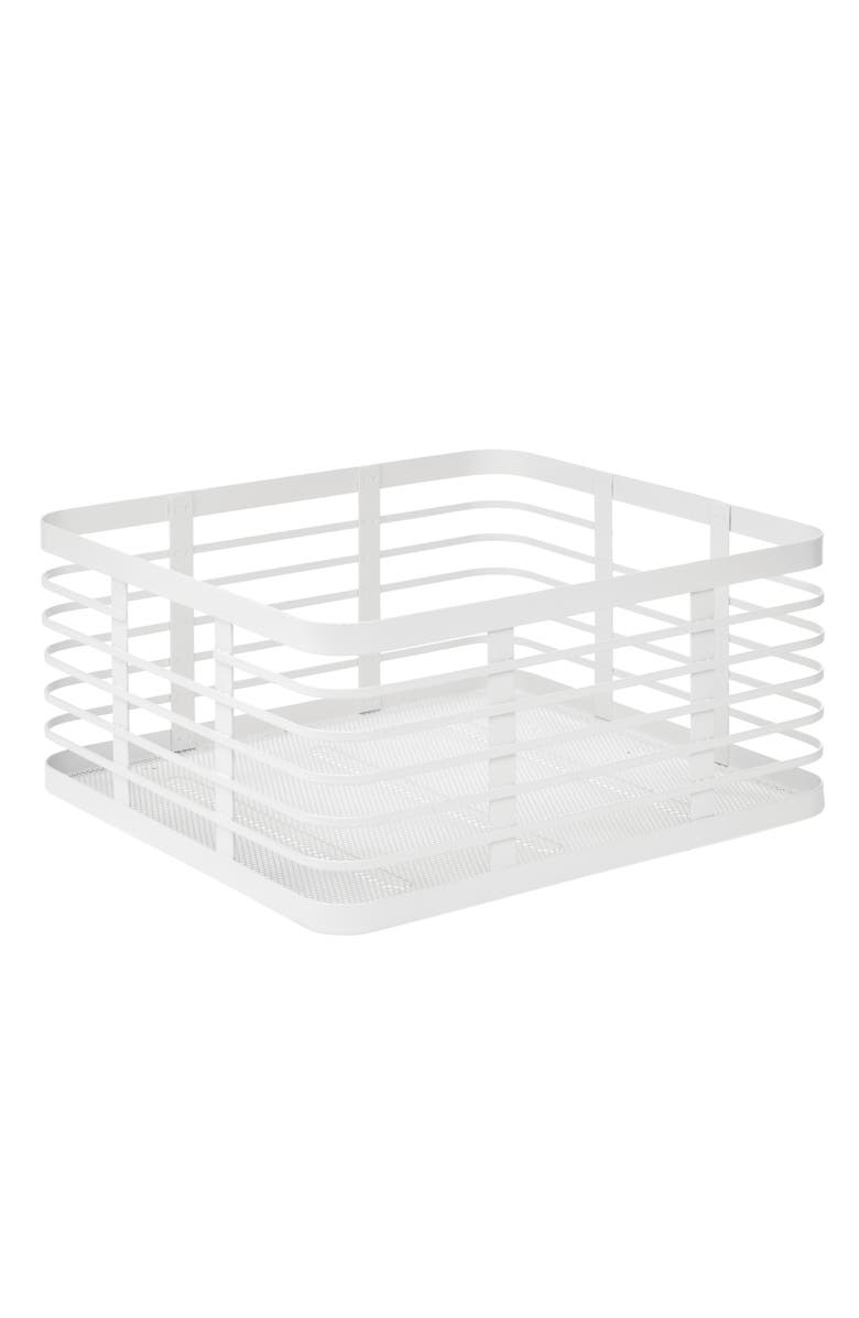 mDesign Metal Pantry Basket with Handles - Set of 4 - Matte White, Alternate, color, White
