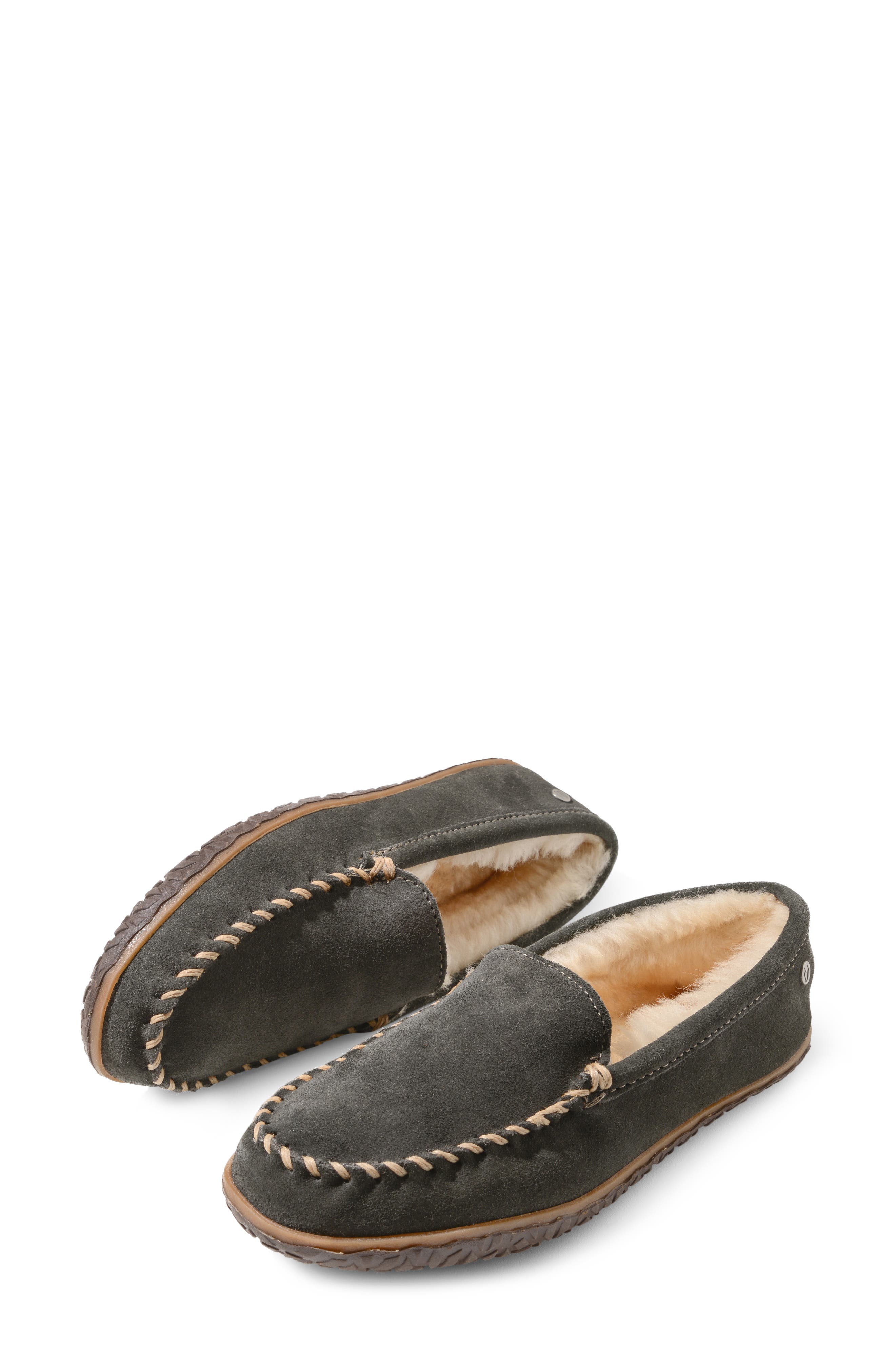 Minnetonka Tobie Water Resistant Genuine Shearling Lined Slipper, Alternate, color, Charcoal