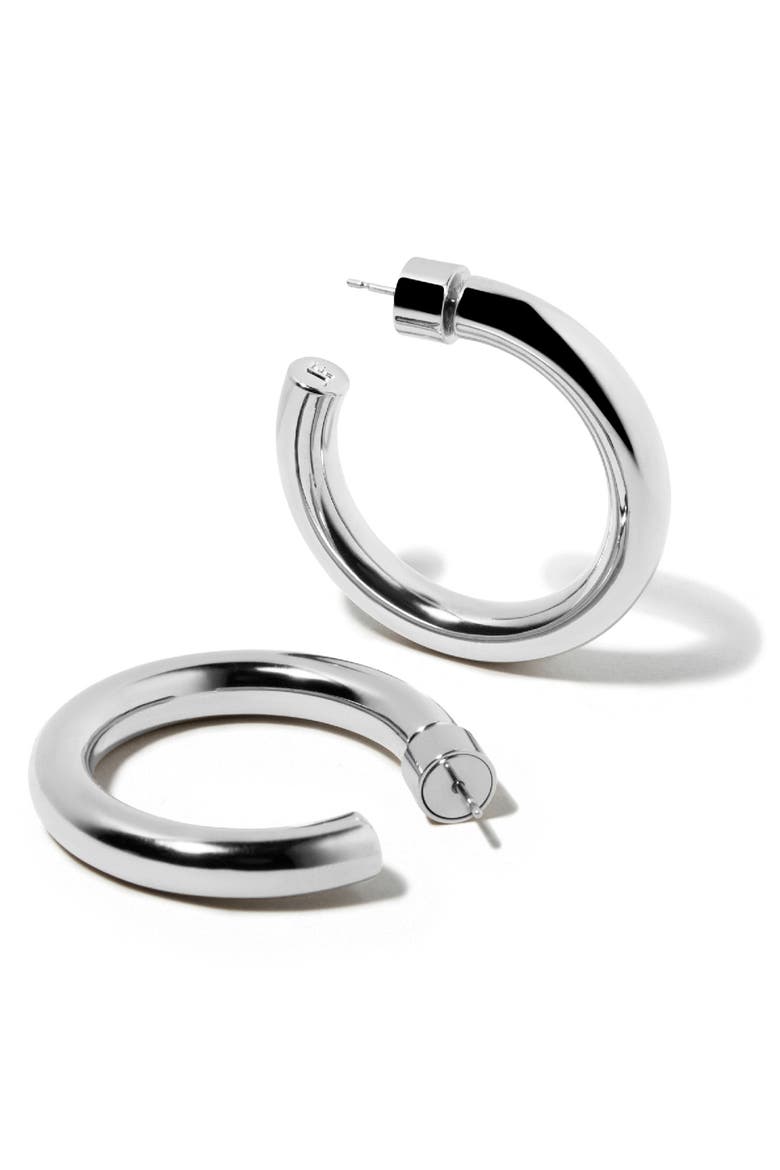 Natasha Mini Hoops, 1-Inch (Nordstrom Exclusive), Alternate, color, SILVER