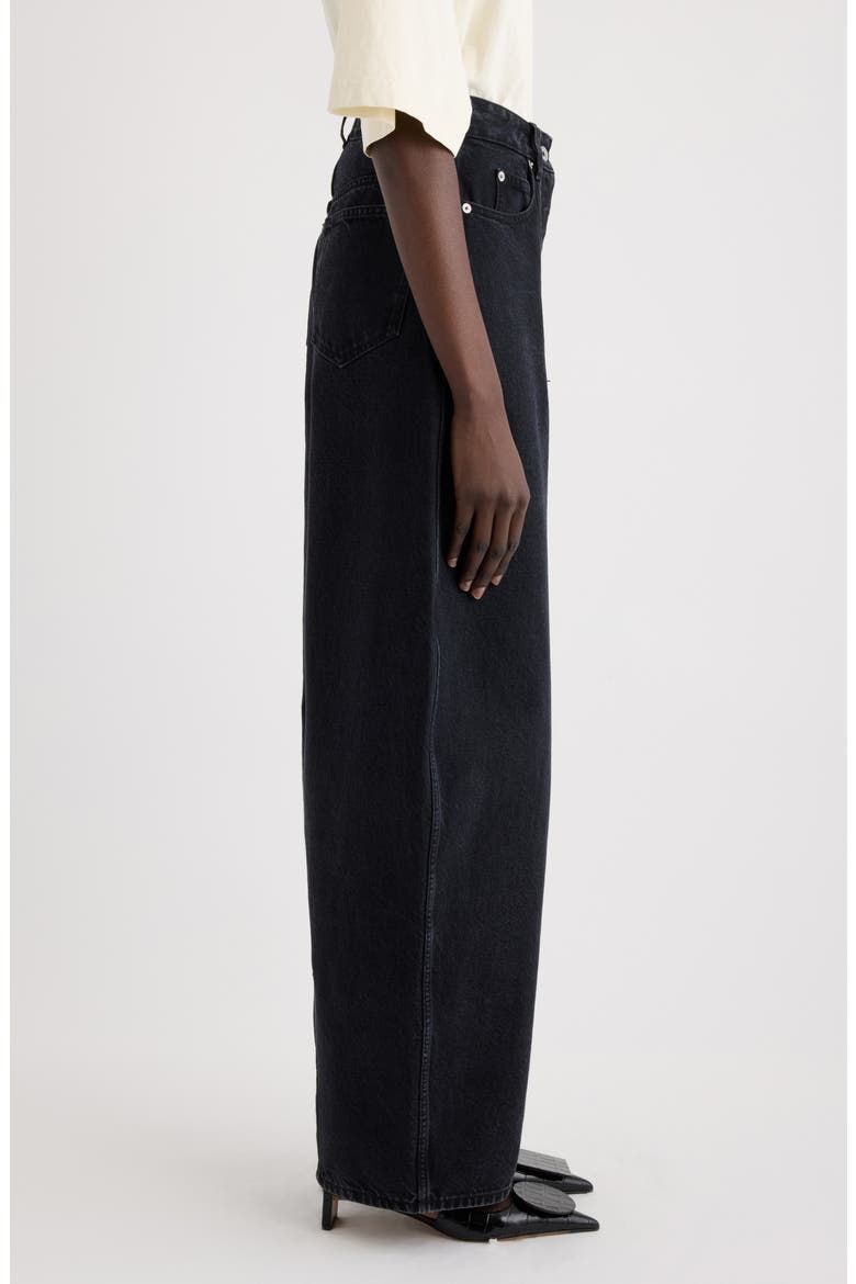 Le De-Nîmes Ovalo Barrel Leg Jeans, Alternate, color, BLACK