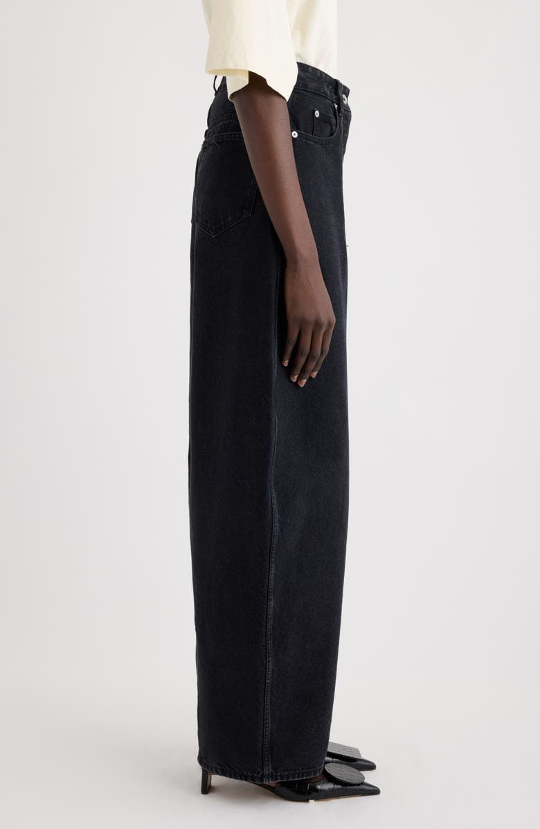 Jacquemus Le De-Nîmes Ovalo Barrel Leg Jeans, Alternate, color, Black