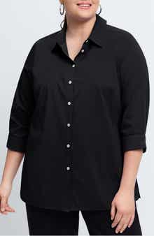 Foxcroft Evelyn Non-Iron Three-Quarter Sleeve Button-Up Shirt