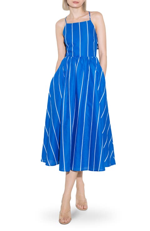 Stripe Sleeveless Midi Dress