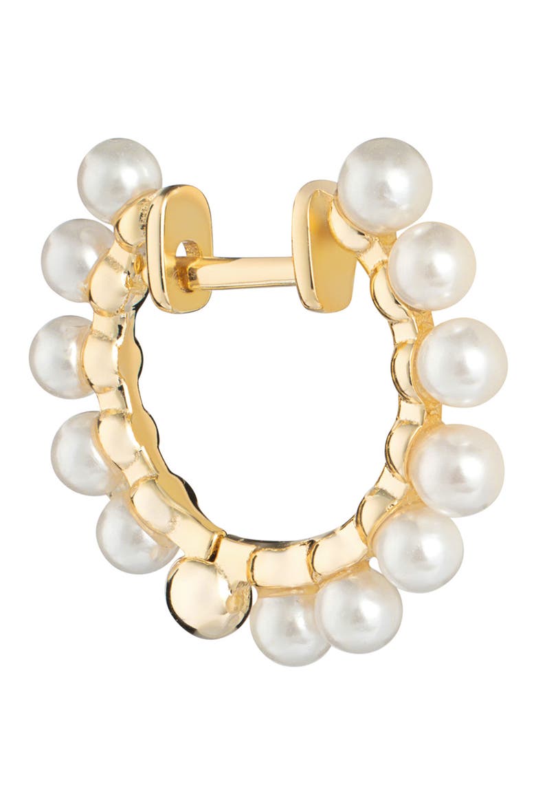 Freshwater Pearl Hoop Earrings, Alternate, color, GOLD