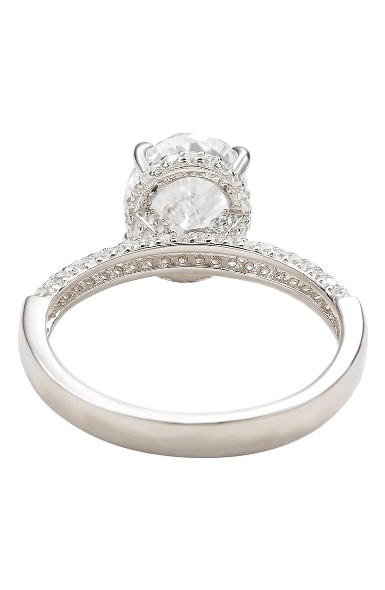 SUZY LEVIAN Sterling Silver Cubic Zirconia Oval Ring, Alternate, color, White