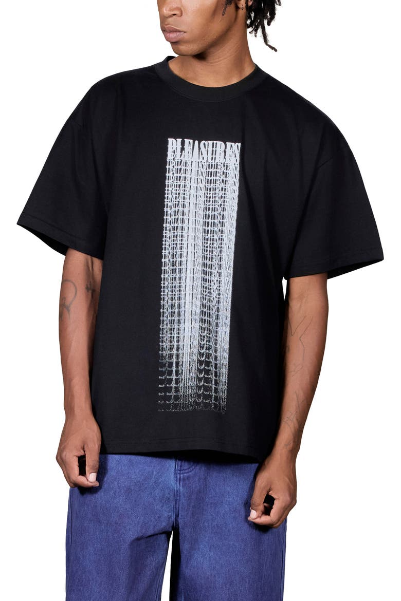 Blurred Graphic T-Shirt, Main, color, BLACK