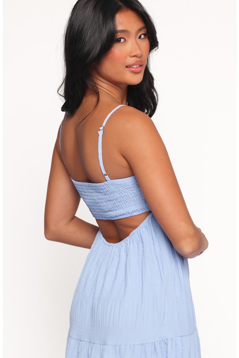 Nina Back Cutout Tiered Maxi Dress, Alternate, color, DUSTY BLUE