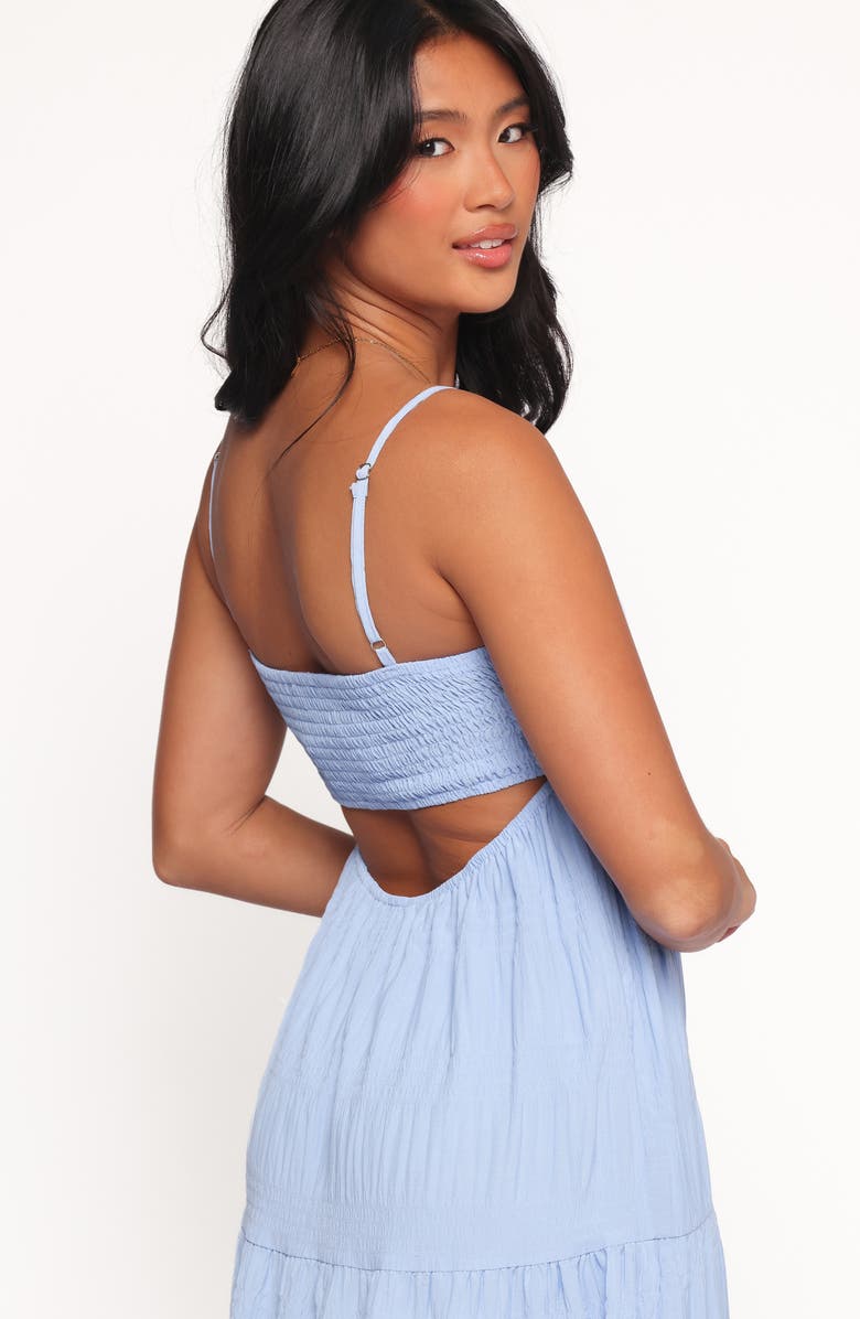 Petal & Pup Nina Back Cutout Tiered Maxi Dress, Alternate, color, Dusty Blue