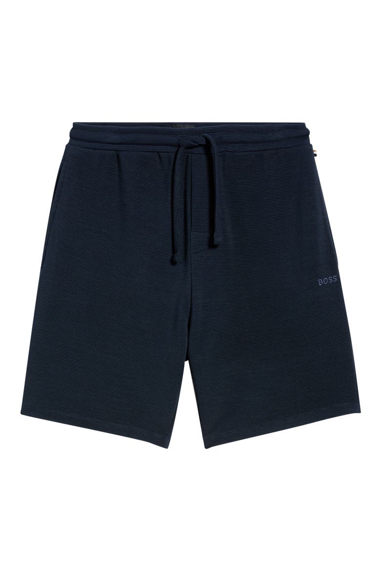 Ribbed Pajama Shorts, Alternate, color, DARK BLUE