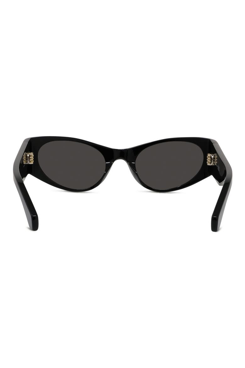 Signature 53mm Cat Eye Sunglasses, Alternate, color, SHINY BLACK / SMOKE