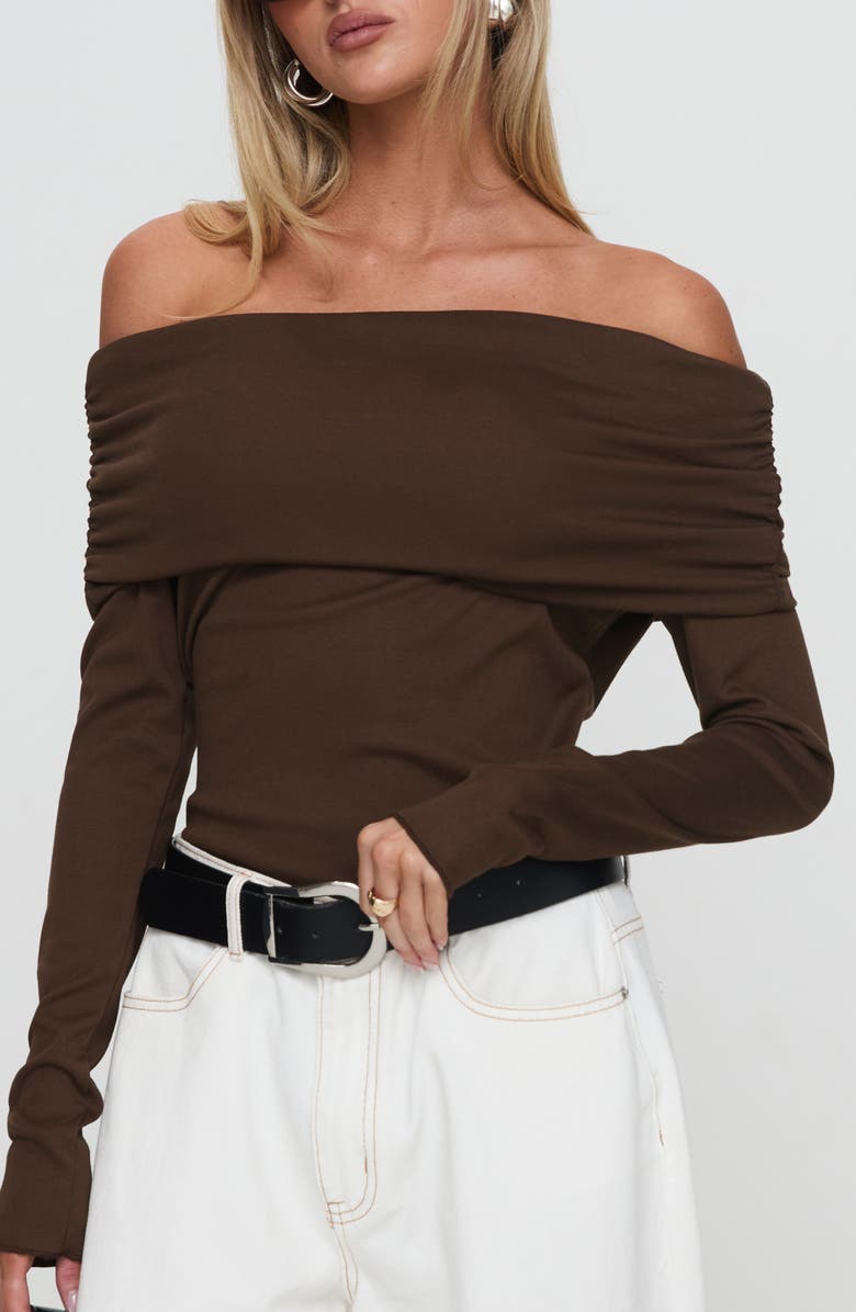 Princess Polly Spoilt Off the Shoulder Bodysuit, Main, color, 