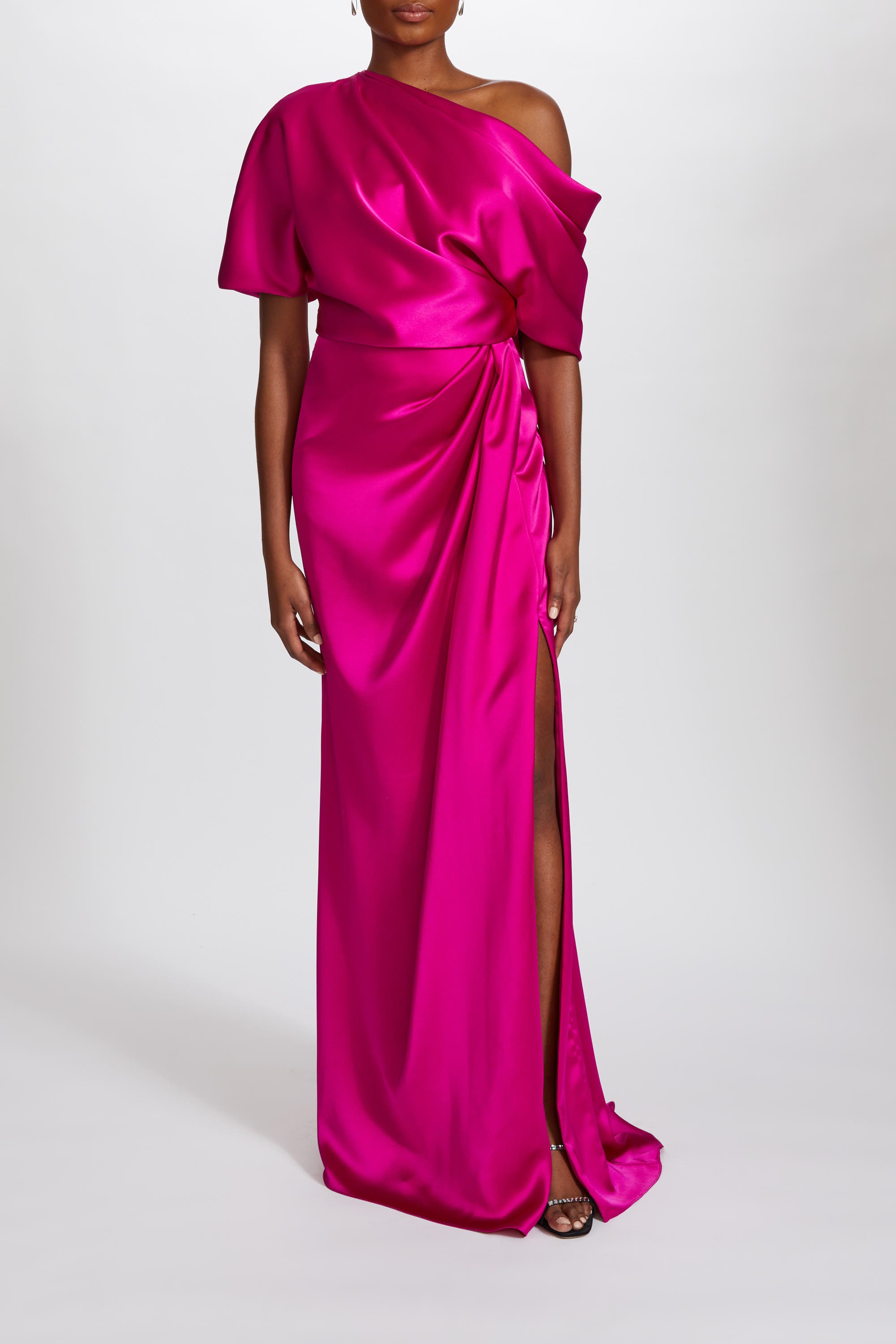 Fluid Satin Off-the-Shoulder Gown - image 2