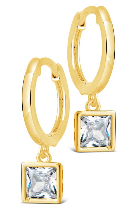 Wrenley Cubic Zirconia Charm Hoop Earrings