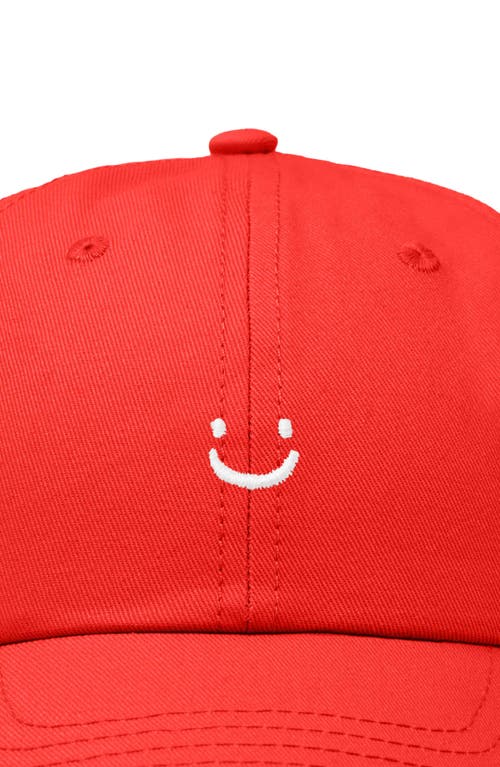 Dalix Lil Smile Embroidered Casual Hat In Red