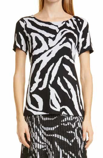 Misook Zebra Swirl Knit Top