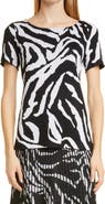 Misook Zebra Swirl Knit Top