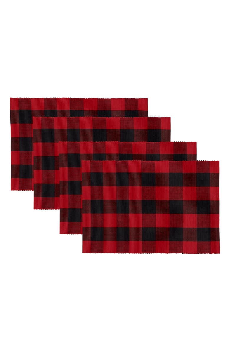 Design Imports Buffalo Check Set of 4 Placemats, Main, color, Buffalo Check