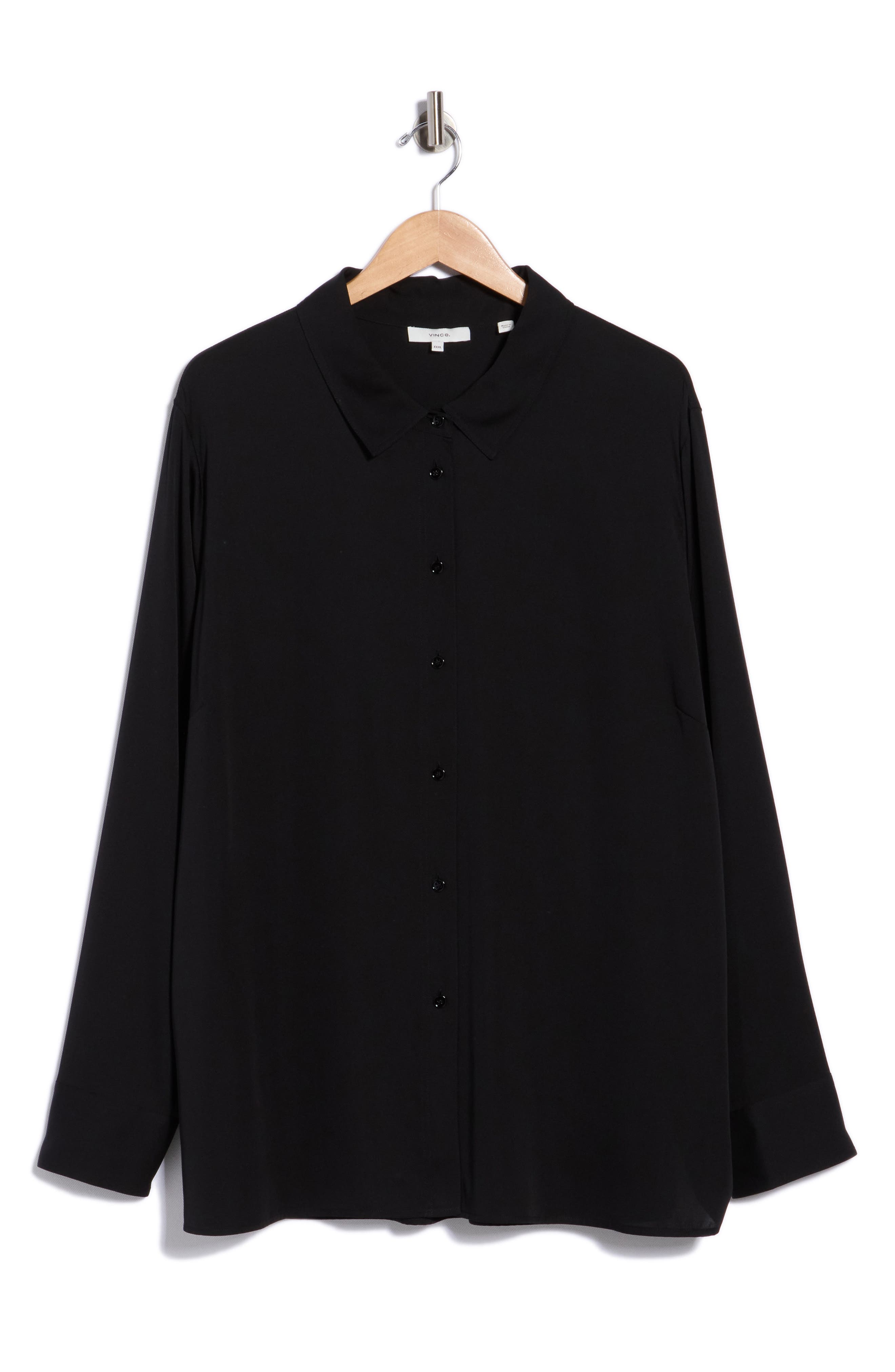 Vince Stretch Silk Slim Blouse
