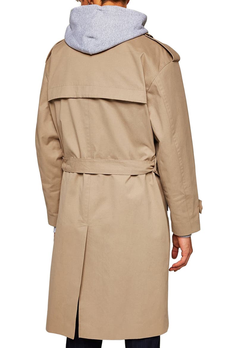 Double Breasted Trench Coat, Alternate, color, STONE