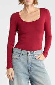 Abound Square Neck Long Sleeve Top