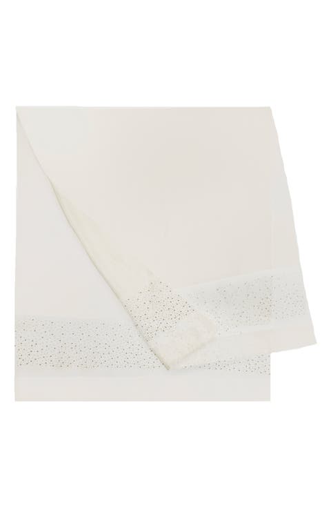 Crystal Embellished Silk & Wool Scarf