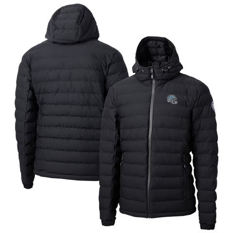 Men's Cutter & Buck  Black Detroit Lions Helmet Mission Ridge Repreve Eco Insulated Puffer Full-Zip Jacket