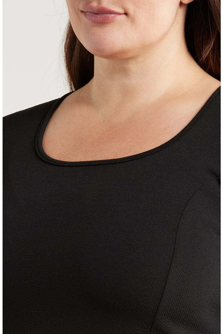 Long Sleeve A-Line Dress, Alternate, color, BLACK