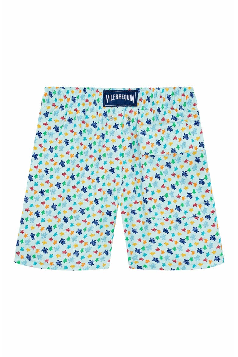 Kids' Micro Ronde Des Tortues Rainbow Stretch Swim Shorts, Alternate, color, PACIFIC
